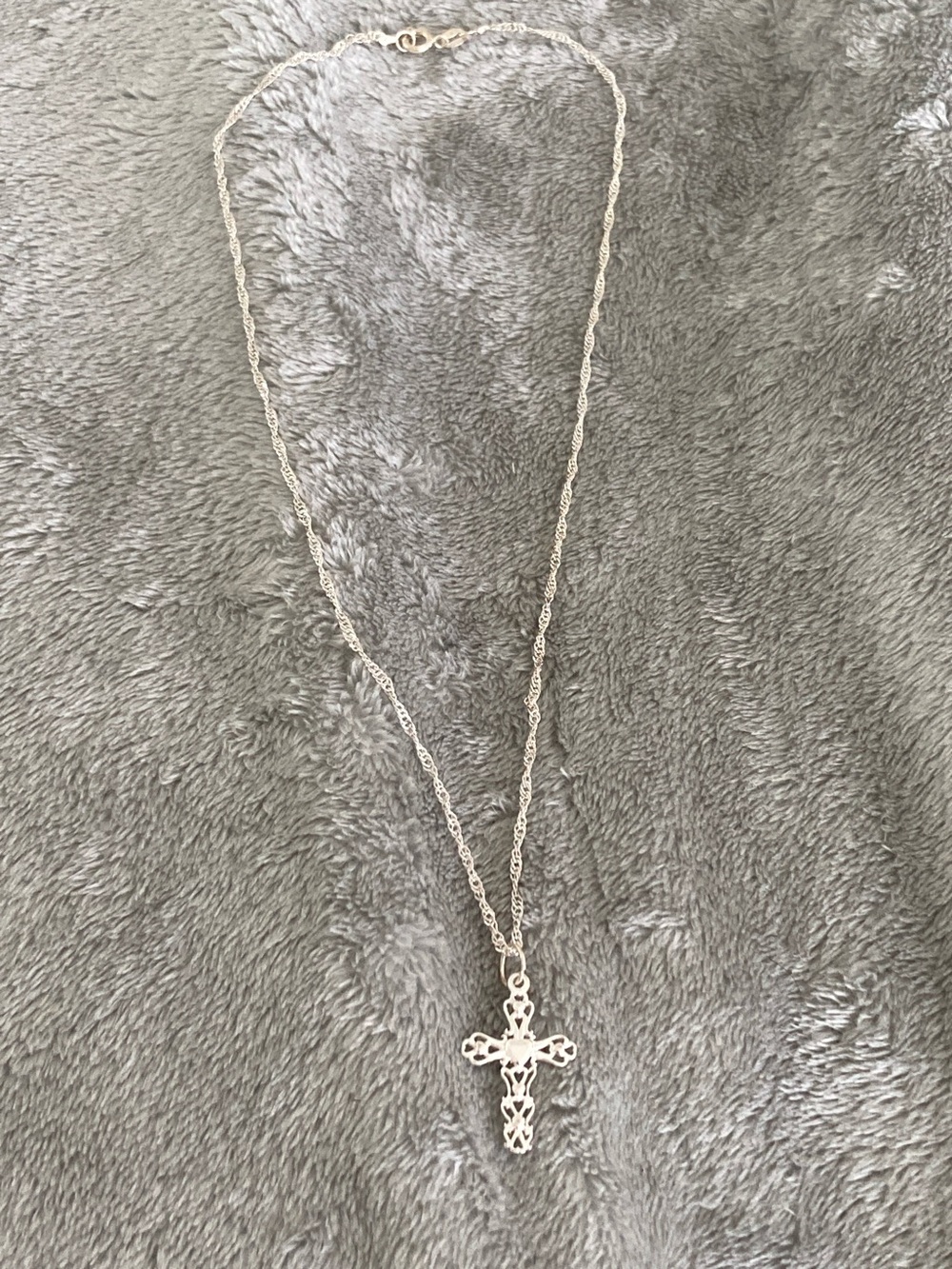 Silver cross necklace